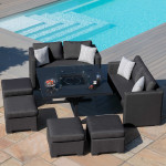 Fuzion Cube Sofa Set with Fire Pit / Charcoal Fuzion Cube Sofa Set with Fire Pit / Charcoal