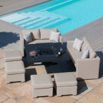 Fuzion Cube Sofa Set with Fire Pit / Taupe Fuzion Cube Sofa Set with Fire Pit / Taupe