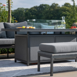 Pulse 3 Seat Sofa Set with Fire Pit Table / Flanelle Pulse 3 Seat Sofa Set with Fire Pit Table / Flanelle