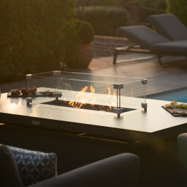 Pulse 3 Seat Sofa Set with Fire Pit Table / Flanelle Pulse 3 Seat Sofa Set with Fire Pit Table / Flanelle