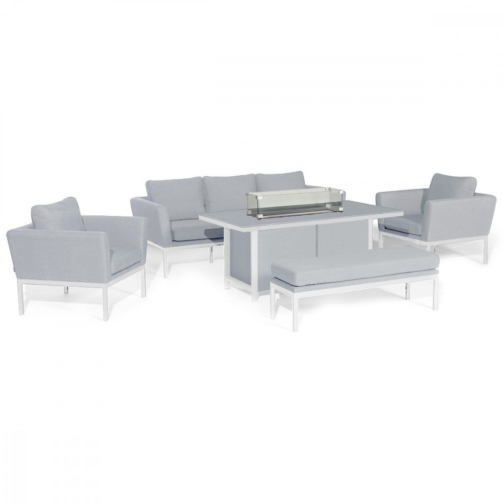 Pulse 3 Seat Sofa Set with Fire Pit Table / Lead Chine Pulse 3 Seat Sofa Set with Fire Pit Table / Lead Chine