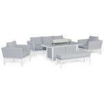 Pulse 3 Seat Sofa Set with Fire Pit Table / Lead Chine Pulse 3 Seat Sofa Set with Fire Pit Table / Lead Chine