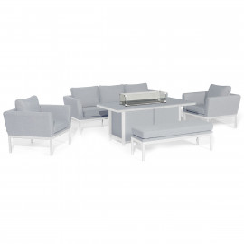Pulse 3 Seat Sofa Set with Fire Pit Table / Lead Chine
