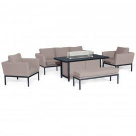 Pulse 3 Seat Sofa Set with Fire Pit Table / Taupe