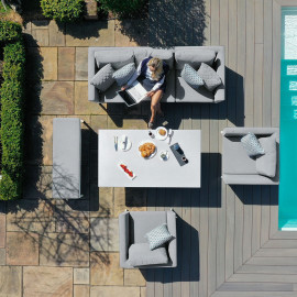 Pulse 3 Seat Sofa Set with Rising Table / Lead Chine Pulse 3 Seat Sofa Set with Rising Table / Lead Chine