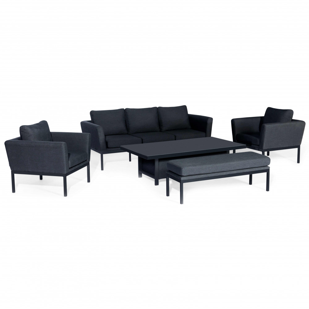 Pulse 3 Seat Sofa Set with Rising Table / Charcoal Pulse 3 Seat Sofa Set with Rising Table / Charcoal