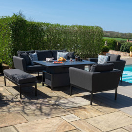 Pulse 3 Seat Sofa Set with Rising Table / Charcoal Pulse 3 Seat Sofa Set with Rising Table / Charcoal