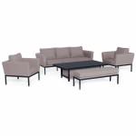 Pulse 3 Seat Sofa Set with Rising Table / Taupe Pulse 3 Seat Sofa Set with Rising Table / Taupe