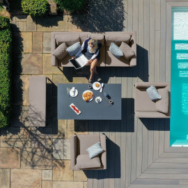 Pulse 3 Seat Sofa Set with Rising Table / Taupe Pulse 3 Seat Sofa Set with Rising Table / Taupe