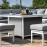 Pulse Deluxe Square Corner Dining Set - with Fire Pit Table / Lead Chine