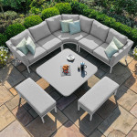 Pulse Deluxe Square Corner Dining Set with Rising Table / Lead Chine