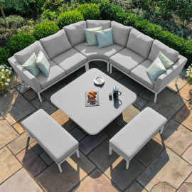 Pulse Deluxe Square Corner Dining Set with Rising Table / Lead Chine