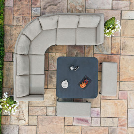 Pulse Deluxe Square Corner Dining Set with Rising Table / Taupe