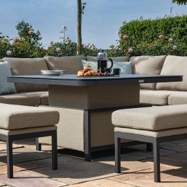 Pulse Deluxe Square Corner Dining Set with Rising Table / Taupe