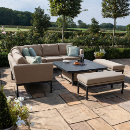 Pulse Deluxe Square Corner Dining Set with Rising Table / Taupe