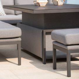 Pulse Rectangular Corner Dining Set with Rising Table / Flanelle Pulse Rectangular Corner Dining Set with Rising Table / Flanelle