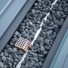 Pulse Rectangular Corner Dining Set - With Fire Pit Table / Flanelle Pulse Rectangular Corner Dining Set - With Fire Pit Table / Flanelle