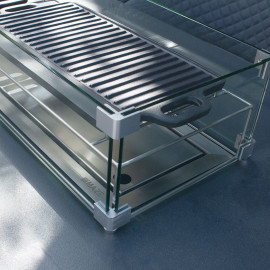 Pulse Rectangular Corner Dining Set - With Fire Pit Table / Flanelle Pulse Rectangular Corner Dining Set - With Fire Pit Table / Flanelle