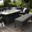Pulse Left Handed Rectangular Corner Dining Set with Fire Pit / Charcoal