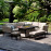 Pulse Left Handed Rectangular Corner Dining Set with Fire Pit / Taupe