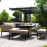 Pulse Rectangular Corner Dining Set - With Fire Pit Table / Taupe