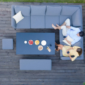 Pulse Left Handed Rectangular Corner Dining Set with Rising Table / Flanelle