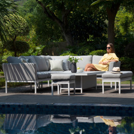 Pulse Left Handed Rectangular Corner Dining Set with Rising Table / Lead Chine Pulse Left Handed Rectangular Corner Dining Set with Rising Table / Lead Chine