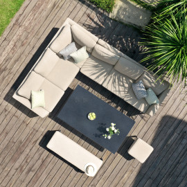 Pulse Rectangular Corner Dining Set with Rising Table / Oatmeal Pulse Rectangular Corner Dining Set with Rising Table / Oatmeal