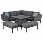 Pulse Square Corner Dining Set with Rising Table / Flanelle Pulse Square Corner Dining Set with Rising Table / Flanelle