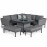 Pulse Square Corner Dining Set - With Fire Pit Table / Flanelle