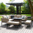 Pulse Square Corner Dining Set - With Fire Pit Table / Taupe