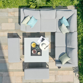 Pulse Square Corner Dining Set with Rising Table / Lead Chine Pulse Square Corner Dining Set with Rising Table / Lead Chine