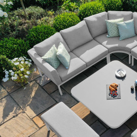 Pulse U Shape Corner Dining Set with Rising Table / Lead Chine Pulse U Shape Corner Dining Set with Rising Table / Lead Chine