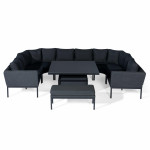 Pulse U Shape Corner Dining Set with Rising Table / Charcoal Pulse U Shape Corner Dining Set with Rising Table / Charcoal