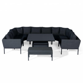 Pulse U Shape Corner Dining Set with Rising Table / Charcoal