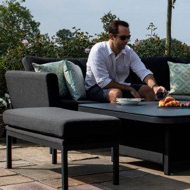 Pulse U Shape Corner Dining Set with Rising Table / Charcoal Pulse U Shape Corner Dining Set with Rising Table / Charcoal