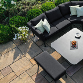 Pulse U Shape Corner Dining Set with Rising Table / Charcoal Pulse U Shape Corner Dining Set with Rising Table / Charcoal