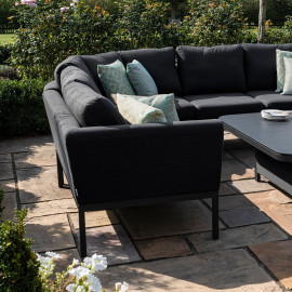 Pulse U Shape Corner Dining Set with Rising Table / Charcoal Pulse U Shape Corner Dining Set with Rising Table / Charcoal