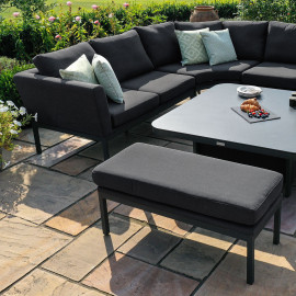 Pulse U Shape Corner Dining Set with Rising Table / Charcoal Pulse U Shape Corner Dining Set with Rising Table / Charcoal