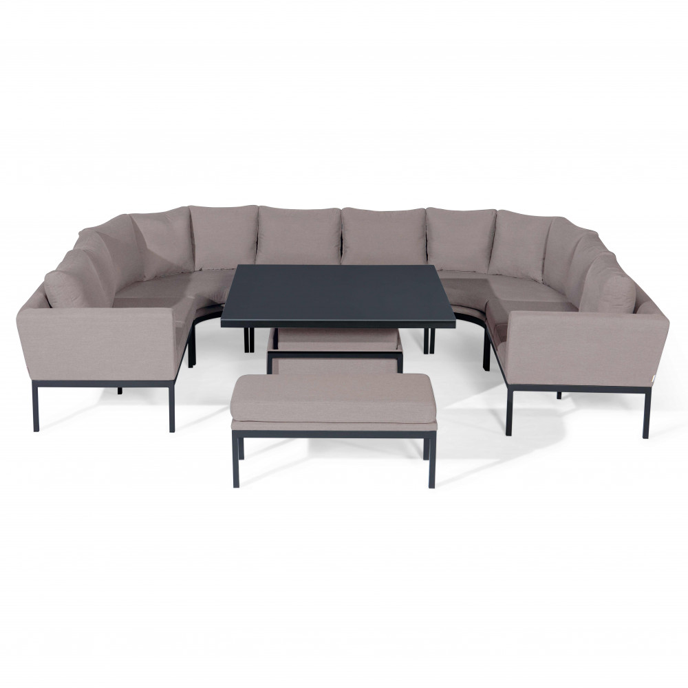 Pulse U Shape Corner Dining Set with Rising Table / Taupe Pulse U Shape Corner Dining Set with Rising Table / Taupe