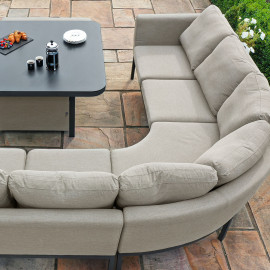 Pulse U Shape Corner Dining Set with Rising Table / Taupe Pulse U Shape Corner Dining Set with Rising Table / Taupe