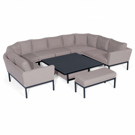 Pulse U Shape Corner Dining Set with Rising Table / Taupe Pulse U Shape Corner Dining Set with Rising Table / Taupe