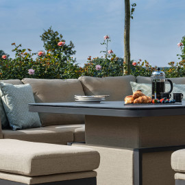 Pulse U Shape Corner Dining Set with Rising Table / Taupe Pulse U Shape Corner Dining Set with Rising Table / Taupe