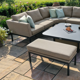 Pulse U Shape Corner Dining Set with Rising Table / Taupe Pulse U Shape Corner Dining Set with Rising Table / Taupe