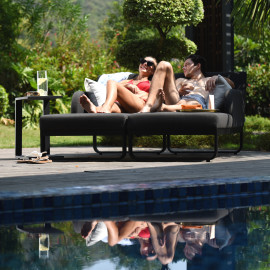 Unity Double Sunlounger / Charcoal Unity Double Sunlounger / Charcoal