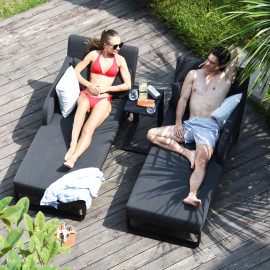 Unity Double Sunlounger / Charcoal Unity Double Sunlounger / Charcoal
