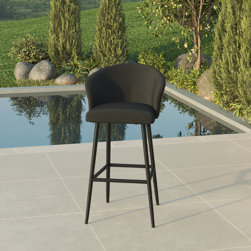 Fabric Zen Bar Stool - Charcoal Fabric Zen Bar Stool - Charcoal