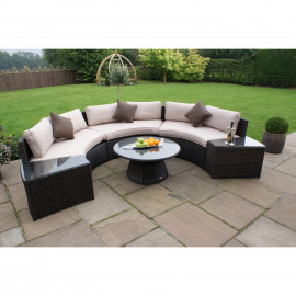 Half Moon Sofa Set / Brown Half Moon Sofa Set / Brown