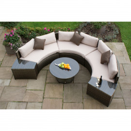 Half Moon Sofa Set / Brown Half Moon Sofa Set / Brown