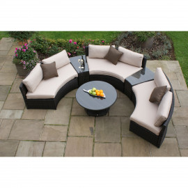 Half Moon Sofa Set / Brown Half Moon Sofa Set / Brown